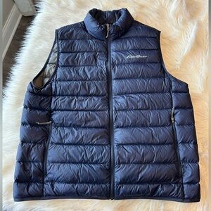 Eddie Bauer EB650 Navy Down Puffer Vest Men's XL Lightweight Outdoor Granola‎